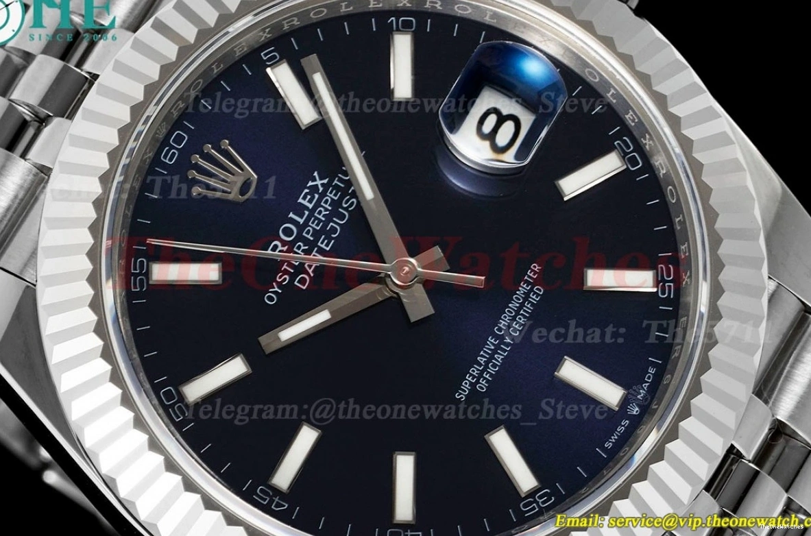 126334 Jub A3235 SS EWEF SS Blue Stk Datejust 41mm 0428